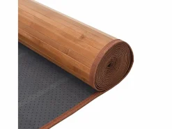 New Alfombra rectangular natural de bambú 70x300 cm Marru00f3n