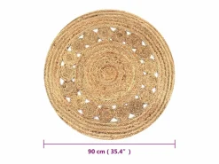 Sale Clicnbuy Alfombra redonda 90 cm yute trenzado con diseño Beige