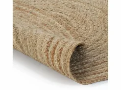 Clicnbuy Alfombra redonda 150 cm yute trenzado