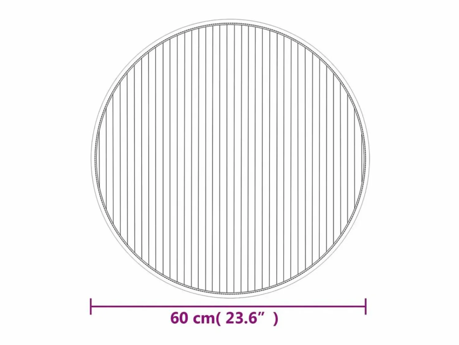 New Clicnbuy Alfombra redonda bambú marrón oscuro 60 cm Marru00f3n