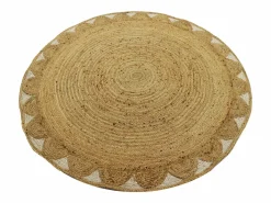 OZAIA Alfombra redonda floral 100% yute - D. 150 cm - Natural - INDIRA