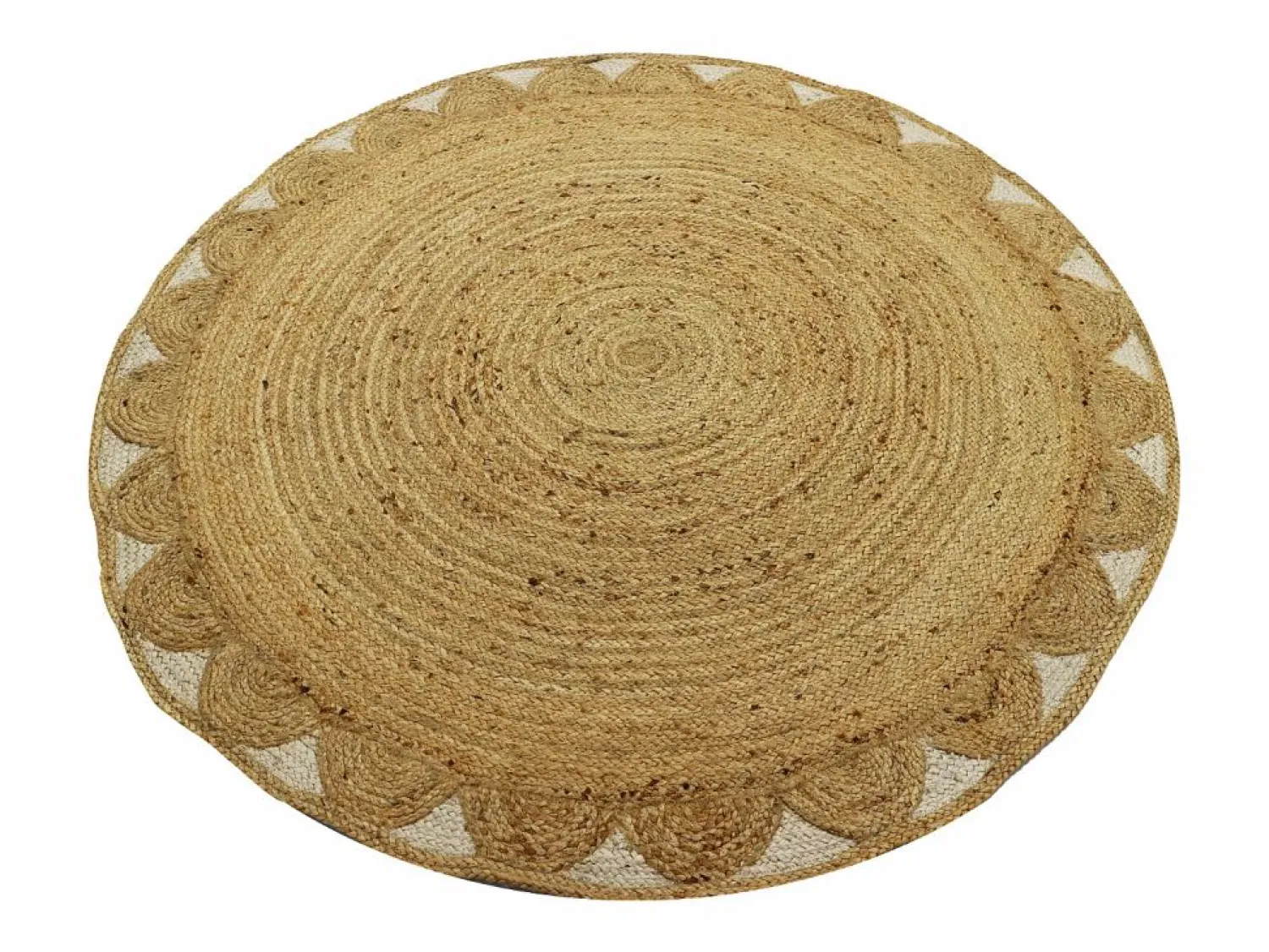 OZAIA Alfombra redonda floral 100% yute - D. 200 cm - Natural - INDIRA