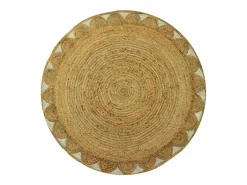 OZAIA Alfombra redonda floral 100% yute - D. 200 cm - Natural - INDIRA