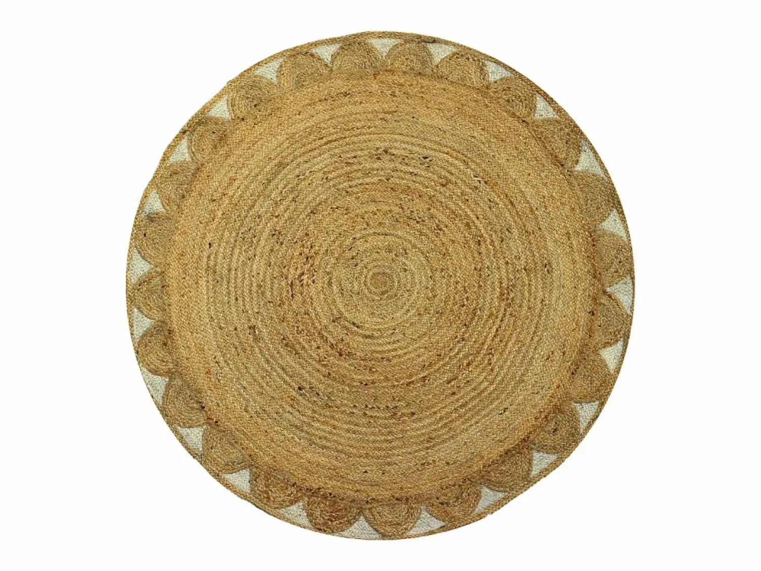 OZAIA Alfombra redonda floral 100% yute - D. 200 cm - Natural - INDIRA