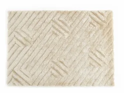 Hot Alfombra shaggy de pelo largo en relieve - 160 x 230 cm - Blanco roto - MAZE Alfombra De Salón