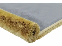 OZAIA Alfombra shaggy de pelo largo - Dorada - 160 x 230 cm - poliéster - GLITTER