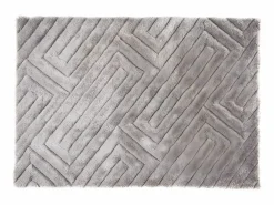 OZAIA Alfombra shaggy efecto 3D MAZE poliéster bicolor 160x230cm