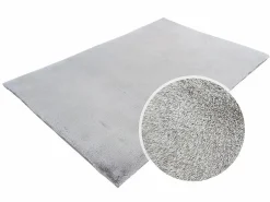 OZAIA Alfombra shaggy efecto piel BUNNY - 100% poliéster - 150 x 200 cm - Gris