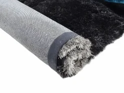 OZAIA Alfombra shaggy turquesa y gris poliéster 160x230 cm PIETRA Azul turquesa