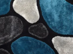 Online Alfombra shaggy turquesa y gris poliéster 140x200 cm PIETRA Alfombra De Salón