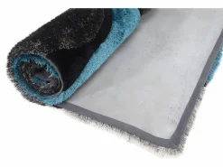Online Alfombra shaggy turquesa y gris poliéster 140x200 cm PIETRA Alfombra De Salón