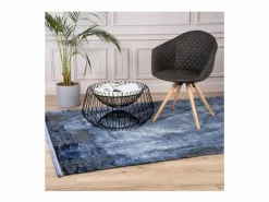 Clearance Meublorama Alfombra 150x80cm, diseño E409E color - Confort y elegancia para su interior Azul