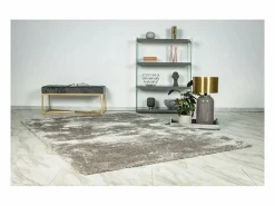 Discount Meublorama Alfombra 150x80cm, diseño G008R color plata - Confort y elegancia para su interior. Gris