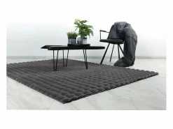 Outlet Alfombra 150x80cm, diseño H008Y color grafito - Confort y elegancia para su interior Alfombra Infantil
