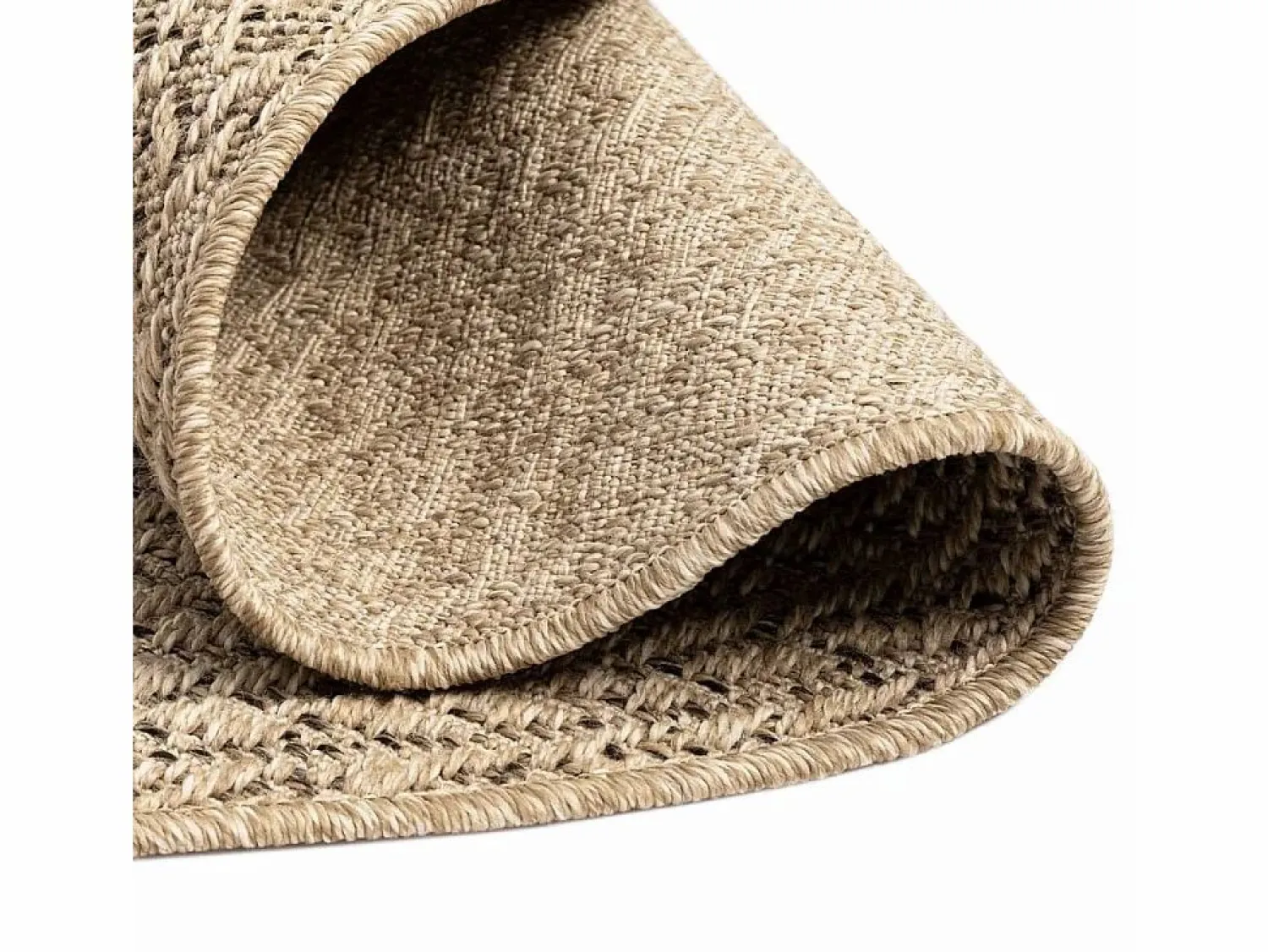 Outlet Alfombra ZIZUR apariencia de yute interior y exterior 120 cm ES81927 Marru00f3n