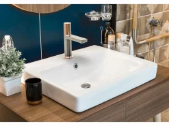 Essebagno Allure mezclador bajo de lavabo de acero inoxidable y oro rosa