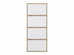Discount ALMA - Cómoda alta de almacenamiento con 4 puertas con apertura tip-on - Artesanía y blanco Cómoda