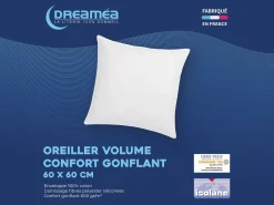 Clearance DREAMEA Almohada 60 x 60 cm OEKO TEX de - 600 gr - MARIN Blanco