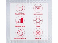 Discount PIKOLIN Almohada 75x40cm | Iron Max | Fibra | Firme | Hipoalergénica Blanco