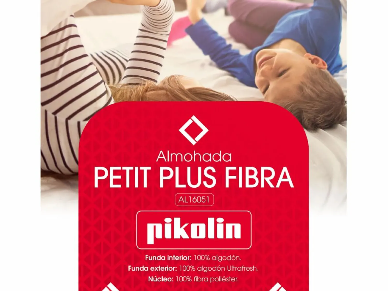 PIKOLIN Almohada 75x40cm | Petit Plus | Fibra | Boca abajo