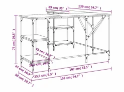 Hot Garden Furniture Amherst Junction Escritorio madera de ingeniería roble Sonoma 139x139x75 cm Marru00f3n