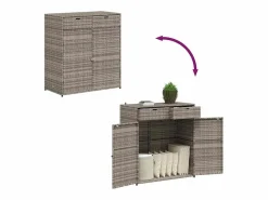 Garden Furniture Annemarie Armario de almacenaje de jardín ratán PE 105x55x113 cm