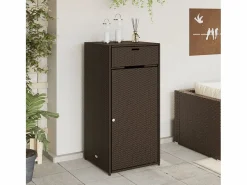 New Garden Furniture Annemarie Armario de almacenaje de jardín ratán PE marrón 55x55x111 cm Marru00f3n