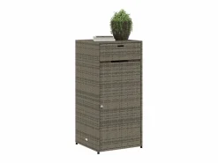 Discount Annemarie Armario de almacenaje de jardín ratán PE 55x55x111 cm Armario De Jardín