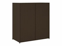 Hot Annemarie Armario de almacenaje de jardín ratán PE marrón 105x55x113 cm Armario De Jardín