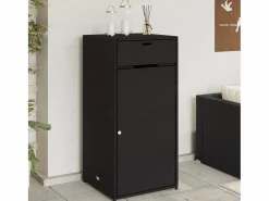 Garden Furniture Annemarie Armario de almacenaje de jardín ratán PE 55x55x111 cm Negro