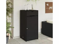 Garden Furniture Annemarie Armario de almacenaje de jardín ratán PE 55x55x111 cm Negro