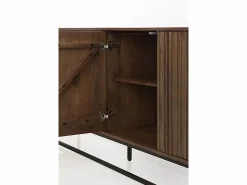 Aparador 4 puertas de madera maciza de mango y base metálica