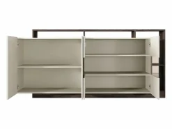 Online Aparador 4 puertas y 4 nichos con LEDs - Beige y Natural oscuro - IDESIA Aparador