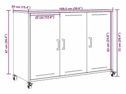 vidaxl Aparador acero 100,5x39x72 cm
