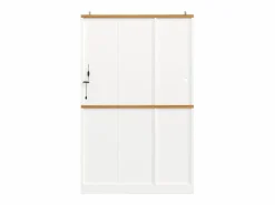 Online Aparador alto de cocina - 104 x 40 x 180 cm - con LEDs + 4 puertas + 1 cajón + estante - MDF + metal - Aparador De Cocina