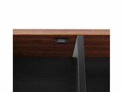 Discount Aparador alto de cocina - 115 x 40 x 174,7 cm - con puertas correderas + cajones + LED - MDF + metal - Aparador De Cocina