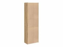 Aparador alto en madera de roble labrada artesanalmente 60x32x190 cm