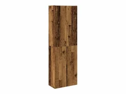 New Aparador alto madera de ingeniería envejecida 60x32x190 cm Armario Oficina