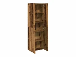 New Aparador alto madera de ingeniería envejecida 60x32x190 cm Armario Oficina