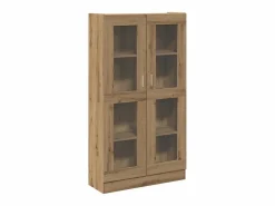 Hot vidaxl Aparador alto Roble Artisan 82,5x30,5x150 cm Madera de ingeniería Marru00f3n