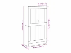 Hot vidaxl Aparador alto Roble Artisan 82,5x30,5x150 cm Madera de ingeniería Marru00f3n