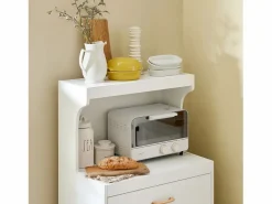 Best Sobuy Aparador Auxiliar bajo de Cocina con 2 Puertas y 1 cajón, para microondas,L62 cm x P40 cm x H119 cm FSB12-W ES Blanco
