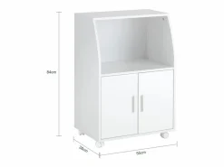 Hot Sobuy Aparador Auxiliar bajo de Cocina para microondas,con 2 Puertas y 1 Estante,L55 cm x P38 cm x H84 cm,FRG241-W ES Blanco