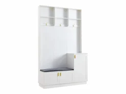 New Merax Aparador bajo - 120 x 35 x 92 cm - Con tiradores metálicos + 1 cajón + 3 puertas - Aglomerado - Blanco