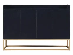 Sale Merax Aparador bajo 4 puertas - Patas de madera MDF y metal - Estilo moderno - Color - 120 x 30 x 80 cm Negro