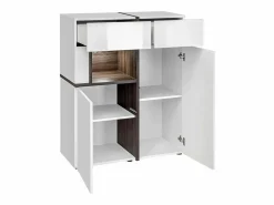 Discount Aparador bajo, bar CRISS + LED. Vitrina, mueble para vajilla decorativo, moderno y de diseño para tu salón. Vitrina Para Vajilla