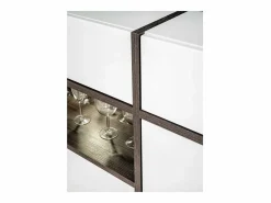 Discount Aparador bajo, bar CRISS + LED. Vitrina, mueble para vajilla decorativo, moderno y de diseño para tu salón. Vitrina Para Vajilla