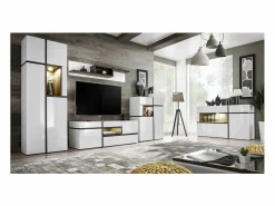 Discount Aparador bajo, bar CRISS + LED. Vitrina, mueble para vajilla decorativo, moderno y de diseño para tu salón. Vitrina Para Vajilla