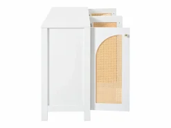 Sale Aparador - Aparador con 4 puertas de ratán y tiradores de metal - para comedor y salón Aparador