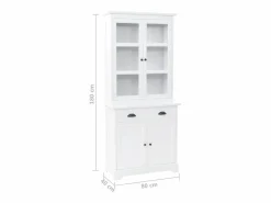 Mobikasa Aparador buffet mueble consola mueble de almacenaje mueble de porcelana con 4 puertas de MDF y madera de pino 180 cm 4402167
